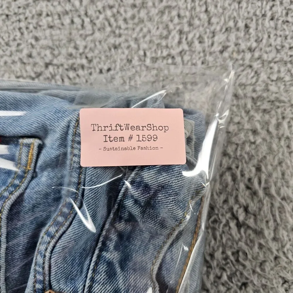 Levis 505 Jeans Mens 35x31 Blue Regualr Straight Light Wash Grunge Work American